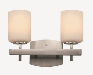 Trans Globe Lighting-20352 BN-Ridge Rail - Two Light Bath Bar   Brushed Nickel Finish with White Frosted Glass